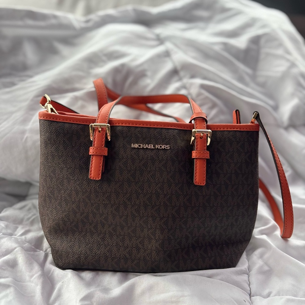Michael Kors Shoulder Bag in Brown and Orange